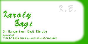 karoly bagi business card